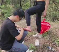 【微希】精彩户外遛狗原味羞辱 bf8827