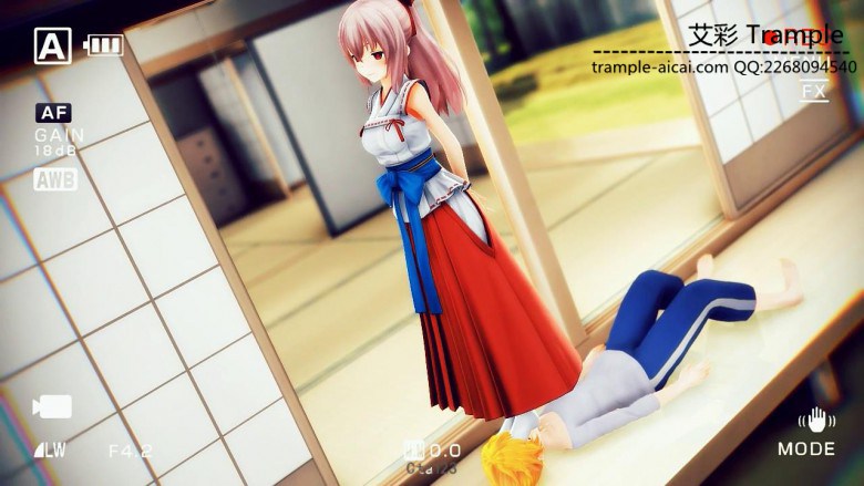 MMD 和服少女践踏小狗崽 动漫