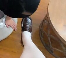 【绿子】萝莉主白丝皮鞋诱惑狗 bf25161